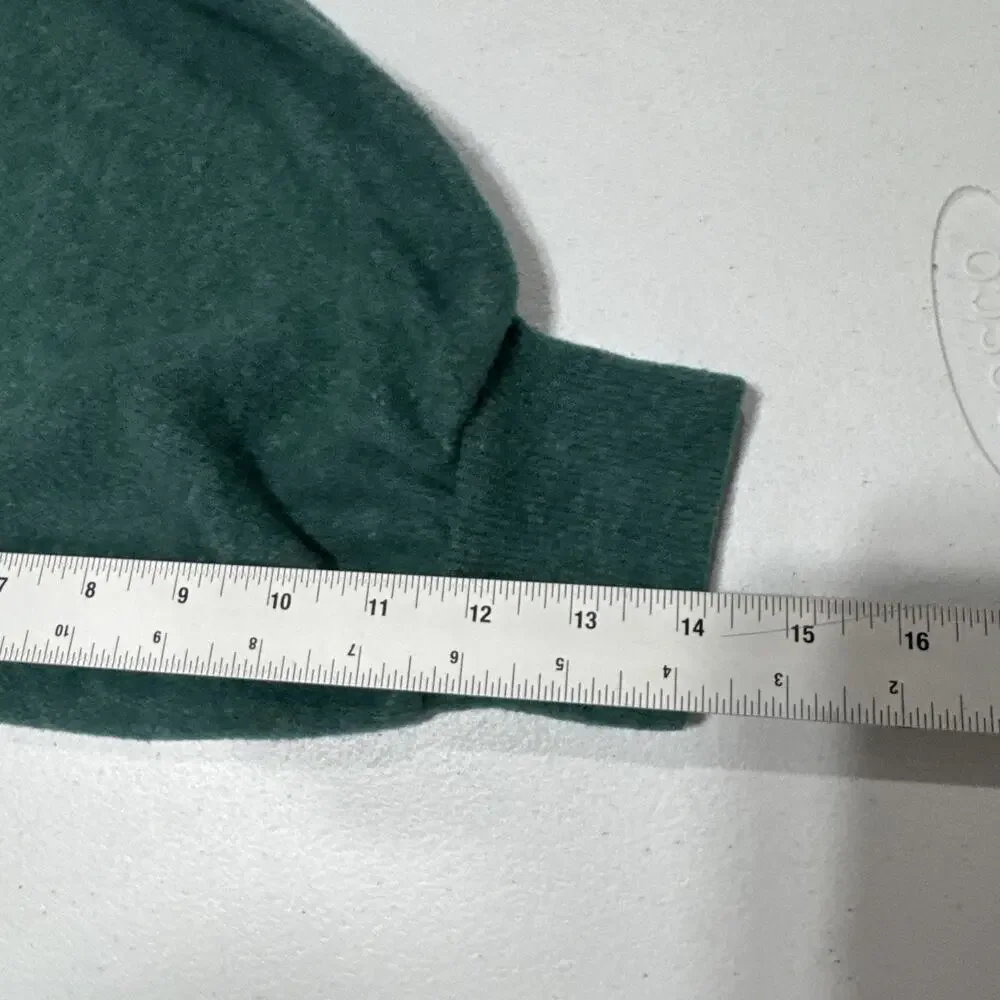Cherish Knit Sweatshirt Top Long Ballon Sleeve Pullover Womens Size S Green